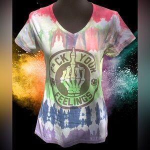 F*ck Ur Feelings, Visual Bliss Co Custom Tie Dye with a Direct To Garment Print.